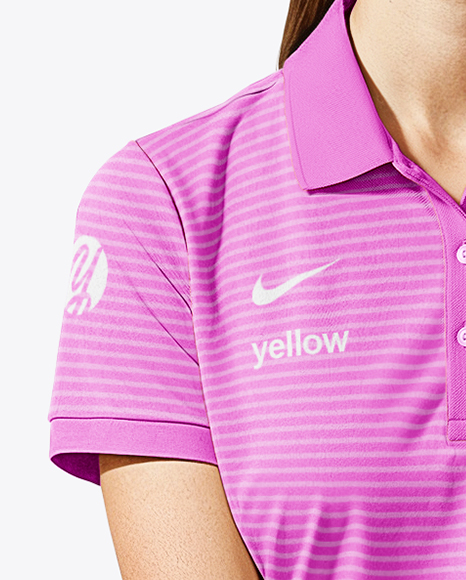 Woman Wearing Golf Shirt and Skirt Mockup