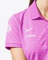 Woman Wearing Golf Shirt and Skirt Mockup
