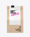 Kraft Coffee Bag Mockup with Clip – Front View