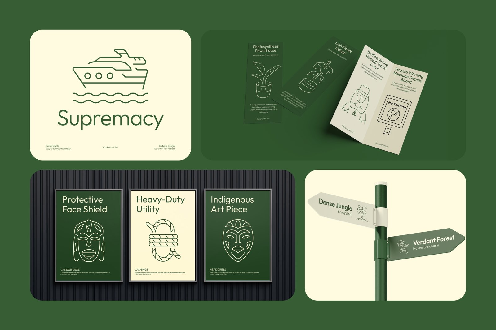 Rainforest Art Icon Set