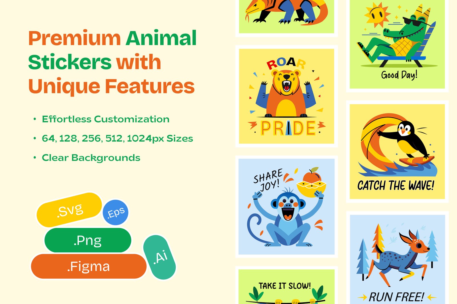 Cute Safari Animal Stickers