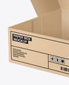 Opened Corrugated Cake Box Mockup