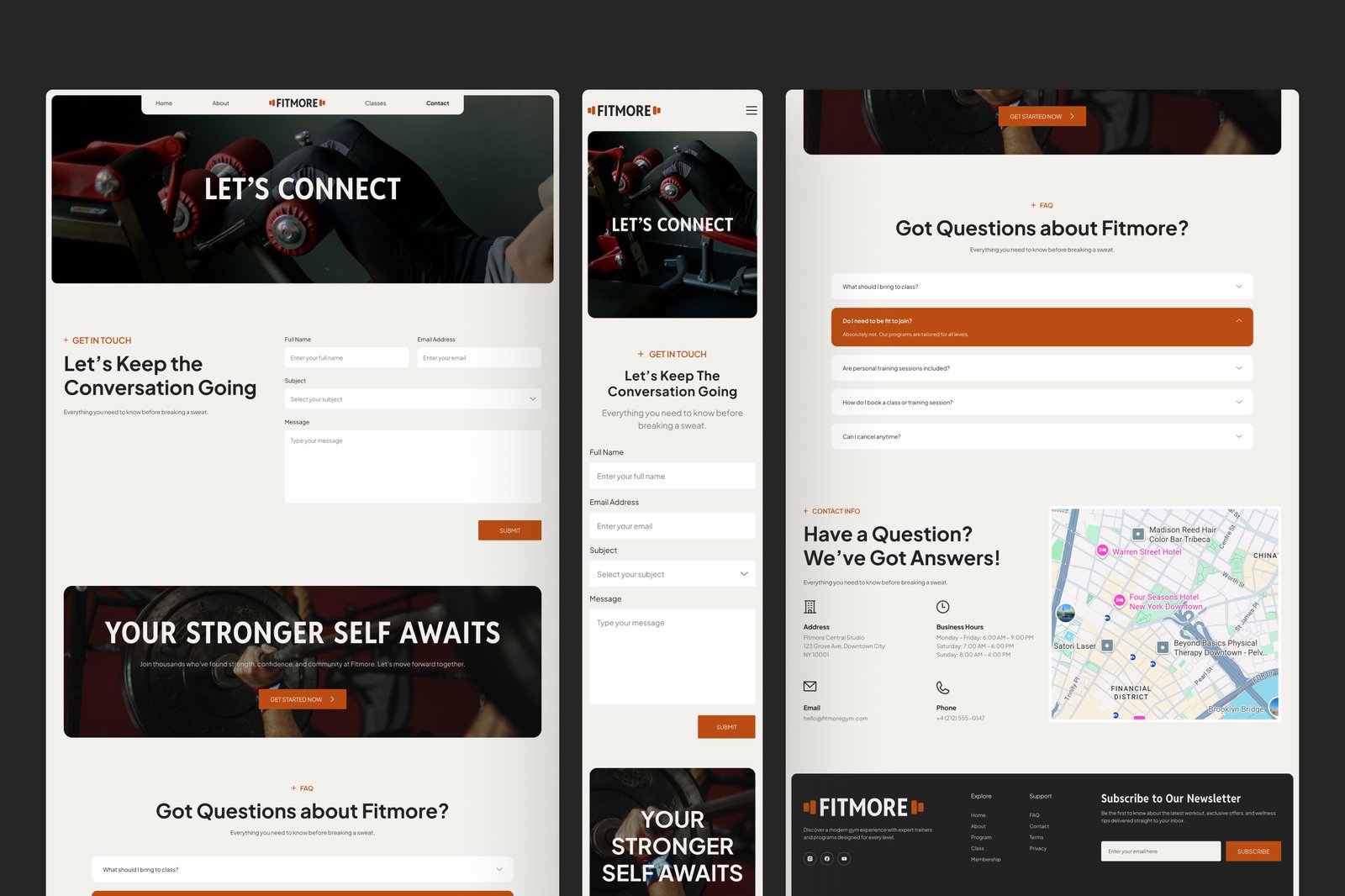 FitMore – Modern Fitness &amp; Gym Studio Website Template