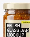 Glass Jar with Sweet Relish Sauce Mockup