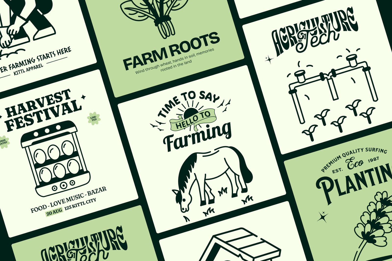 Farming Drawing Illustration Set