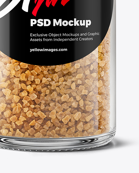 Glass Jar with Smoked Sea Salt Mockup