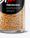 Glass Jar with Smoked Sea Salt Mockup