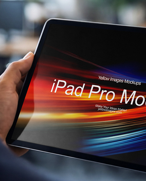 Man Holding iPad Mockup