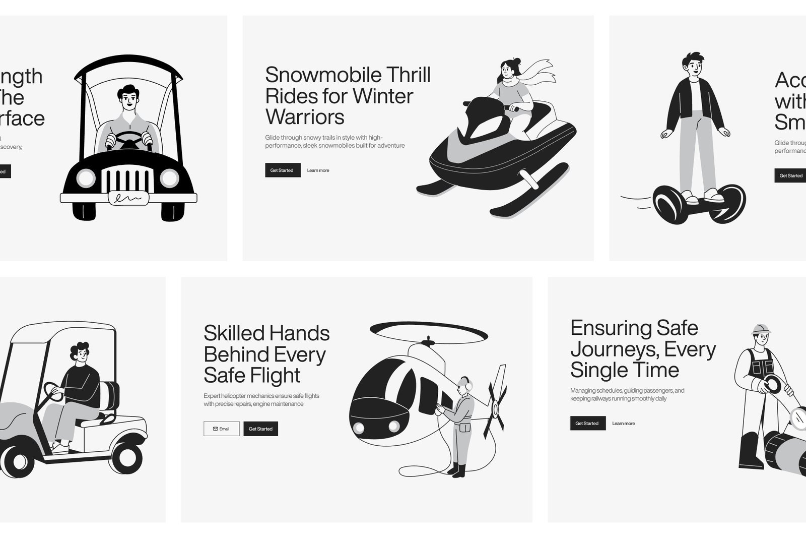 Vehicle Illustration Art Set