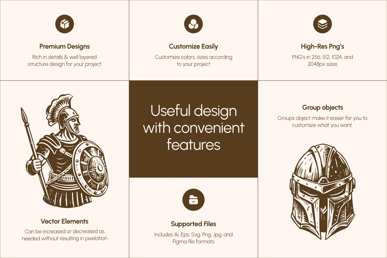 Vintage History Art Illustration Set