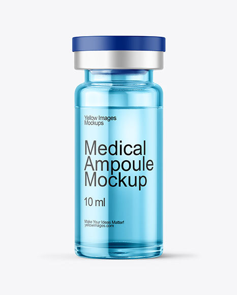 Clear Glass Medical Ampoule Mockup - PSD Mockups