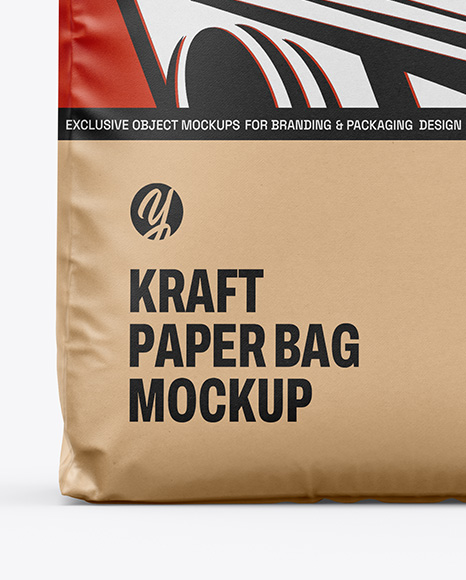 Kraft Paper Bag Mockup - Front View