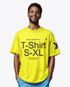 Black Man Wearing T-shirt and Shorts Mockup