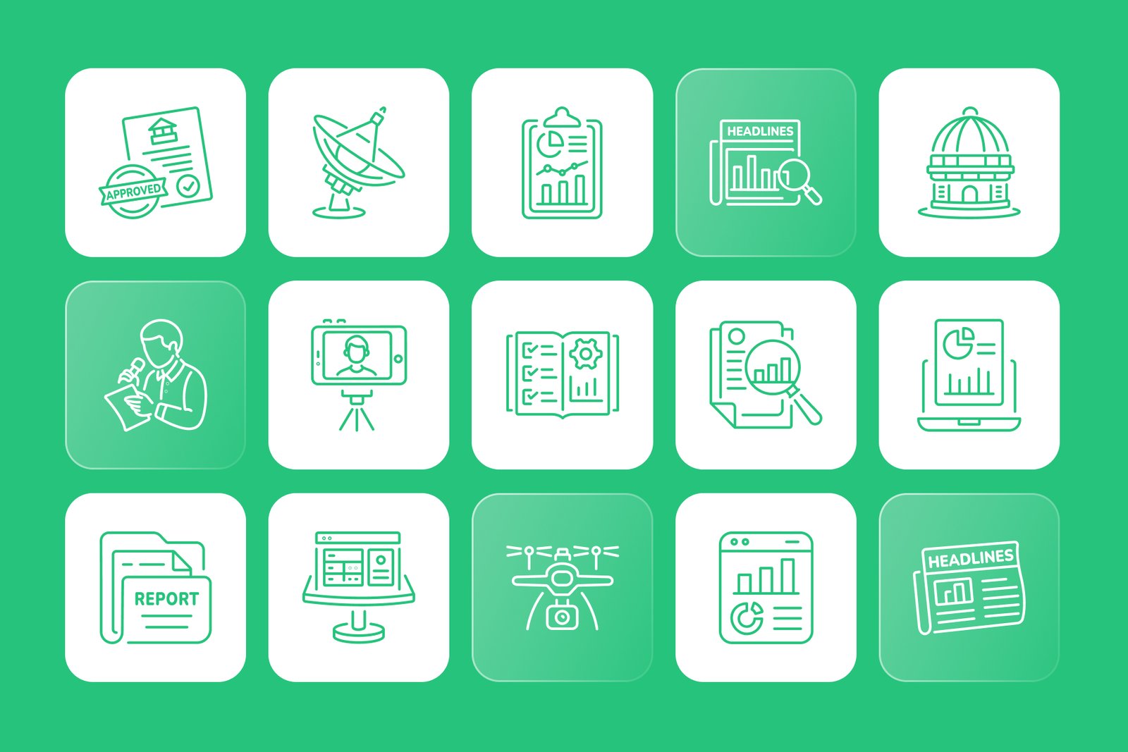 Report or Reporting Icon Set