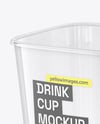 Clear Plastic Cup with Paper Holder Mockup