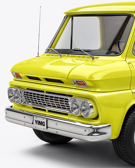 Retro Panel Van Mockup - Half Side View