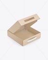 Kraft Paper Box with Plastic Handle Mockup