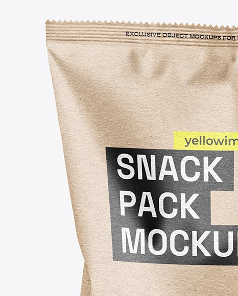 Large Kraft Paper Snack Bag Mockup