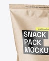 Large Kraft Paper Snack Bag Mockup