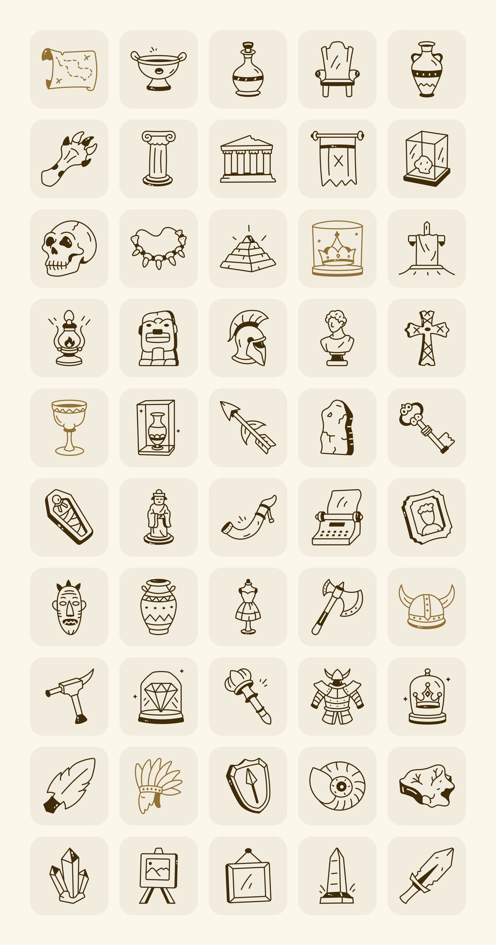 Doodle Museum Icon Set