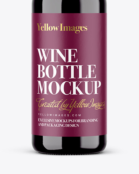 250ml Amber Bottle with Red Wine Mockup