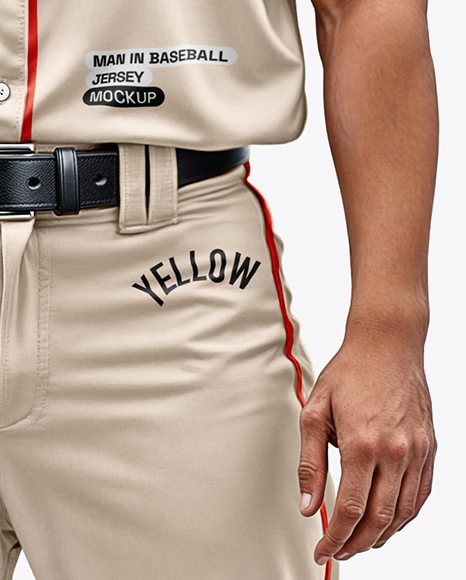 Man Wearing a Full Baseball Kit with Bat Mockup