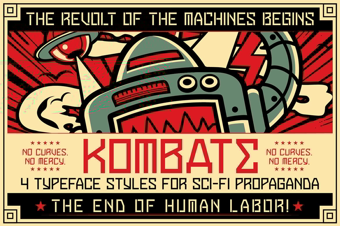 Kombate – Sci-Fi Propaganda Display Font