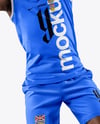 Black Man Wearing Full Basketball Kit Mockup