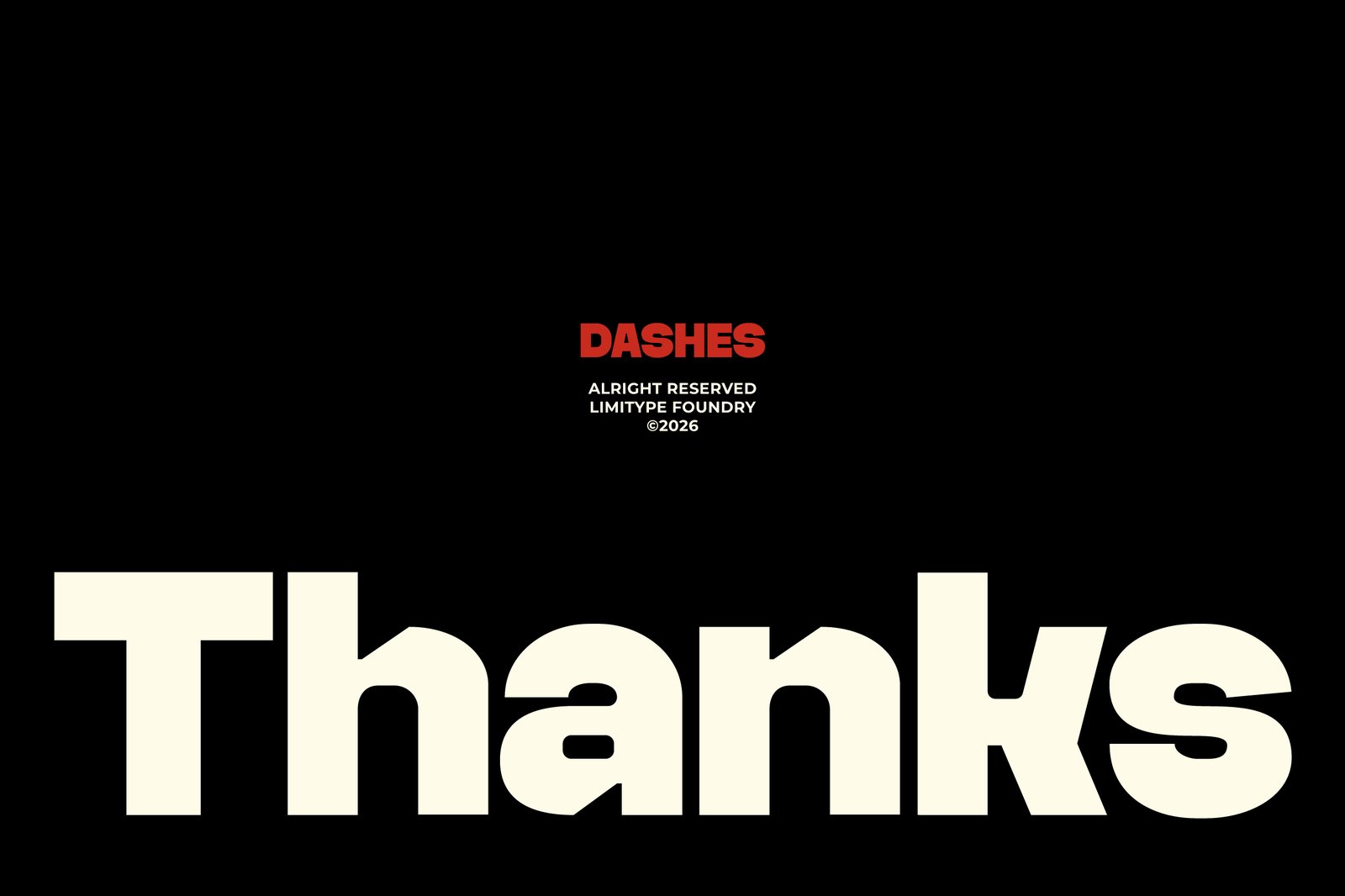 Dashes - Bold Font