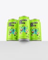 Three Glossy Cans Mockup