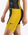 Woman Wearing Cycling Jersey and Bib Shorts Mockup