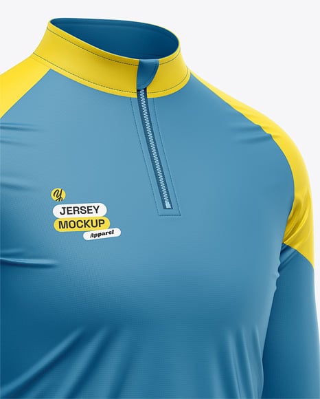 ¼ Zipper Mock Neck Long Sleeve Jersey