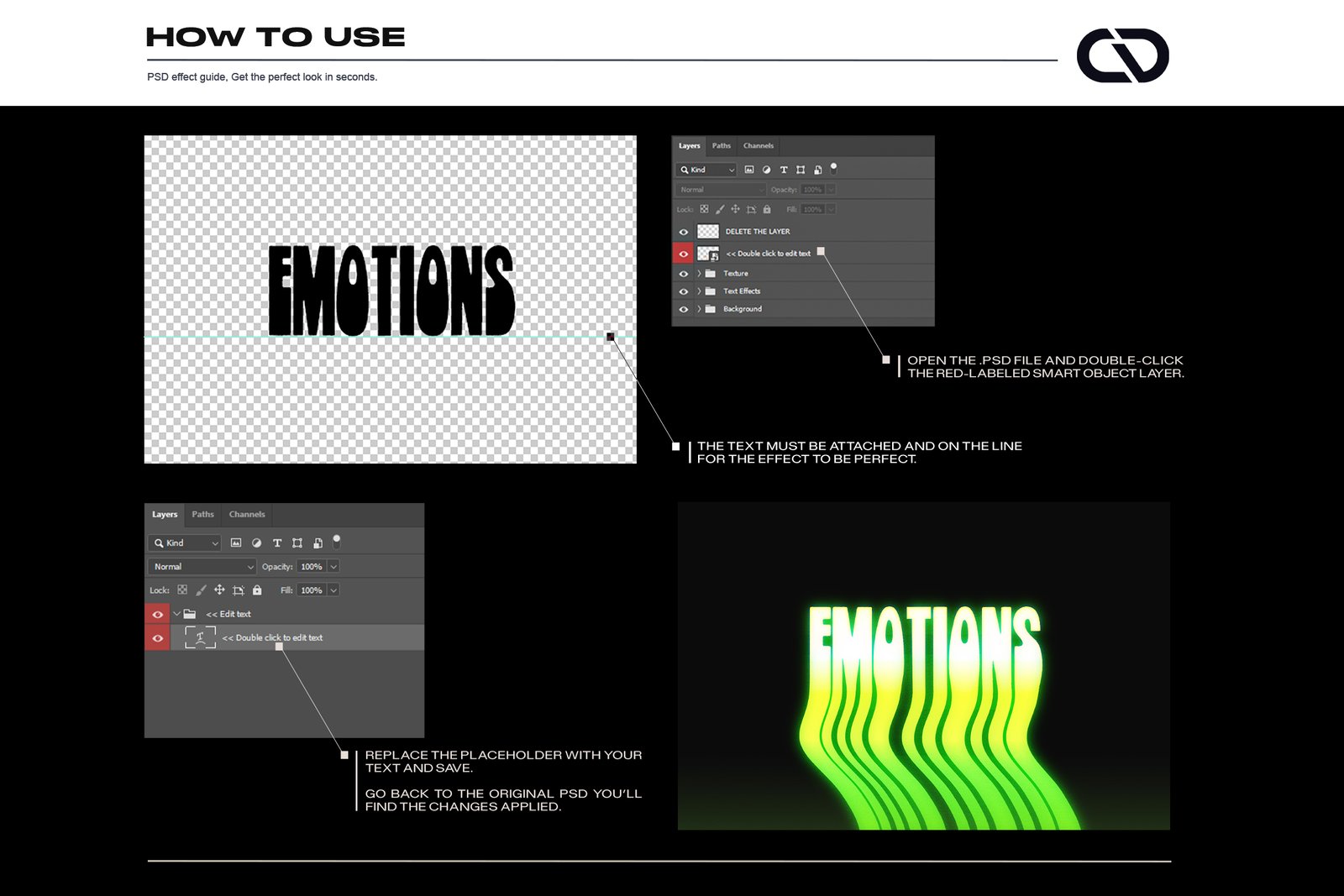 Acid Glow Text effects