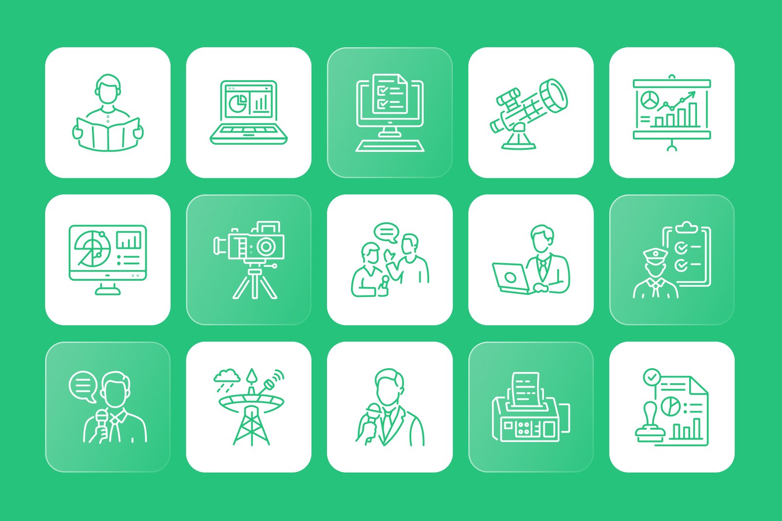 Report or Reporting Icon Set