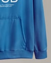 Two Hoodies on a Wooden Hanger Against a Plain Background Mockup