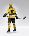Man Wearing Full Ice Hockey Kit Mockup - Back view