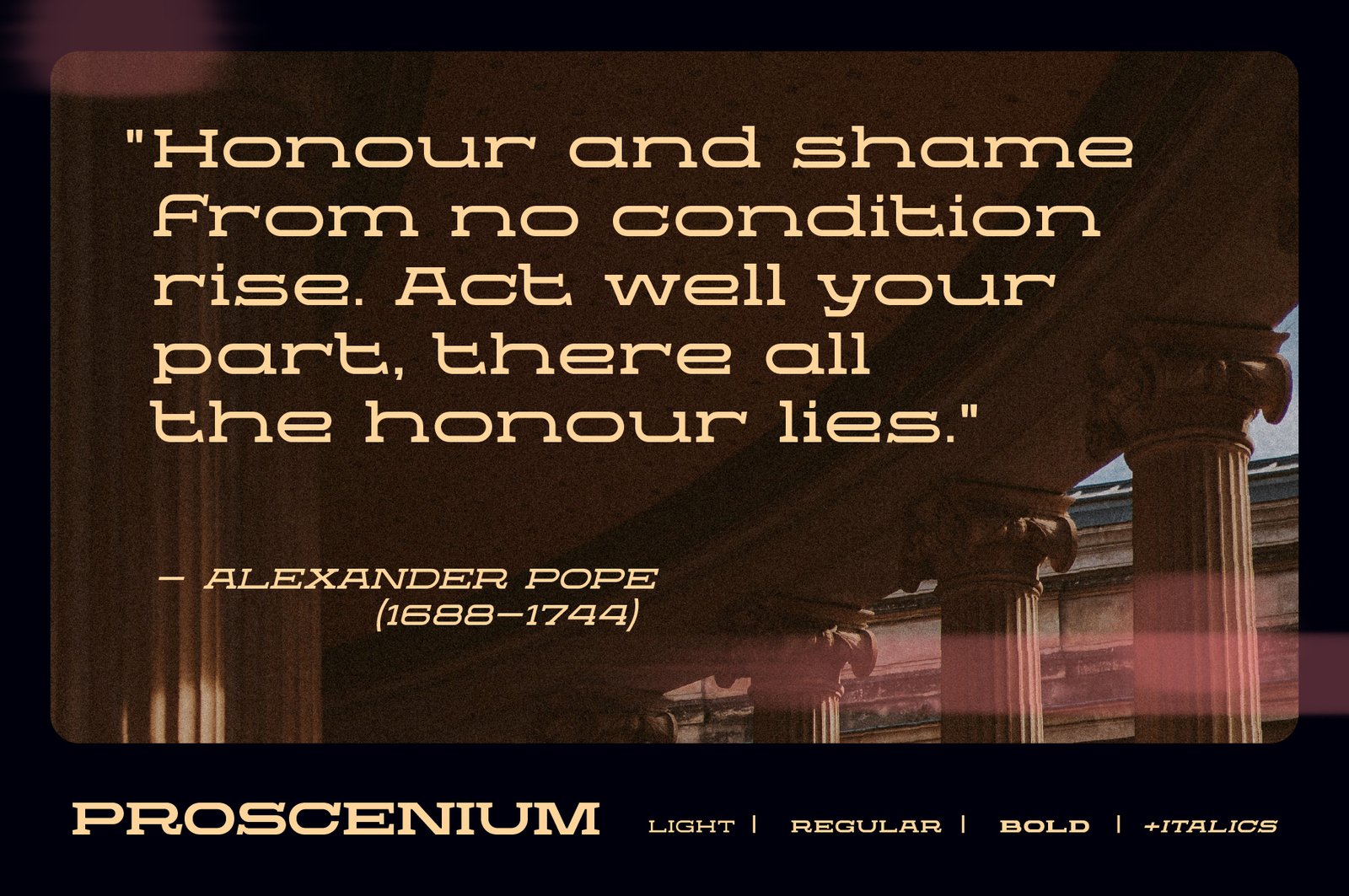 Proscenium Slab - An Ultra-Wide Title Font Designed for Cinema
