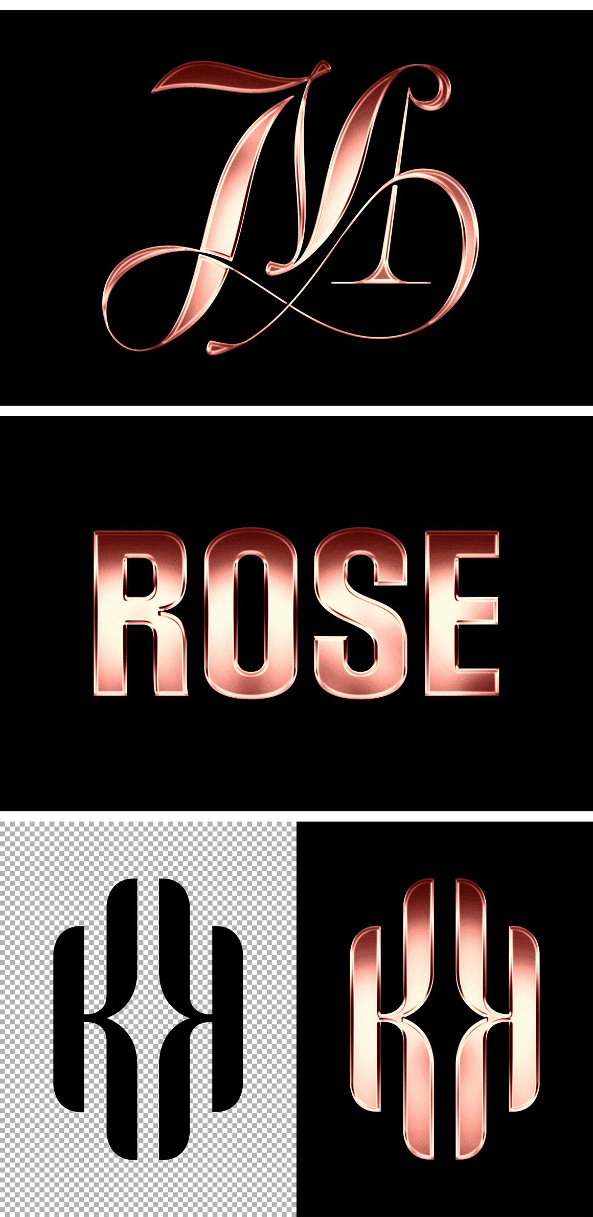 Rose Gold Chrome Effect