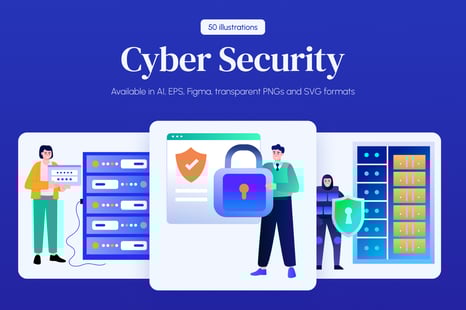 Cyber Security Illustration Set - Creative Store
