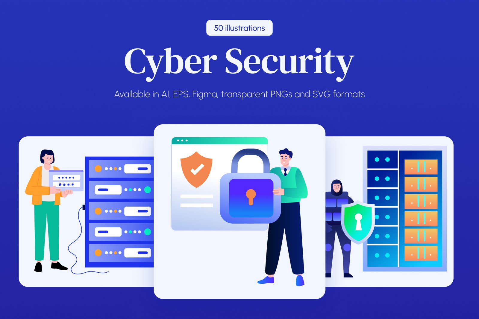 Cyber Security Illustration Set