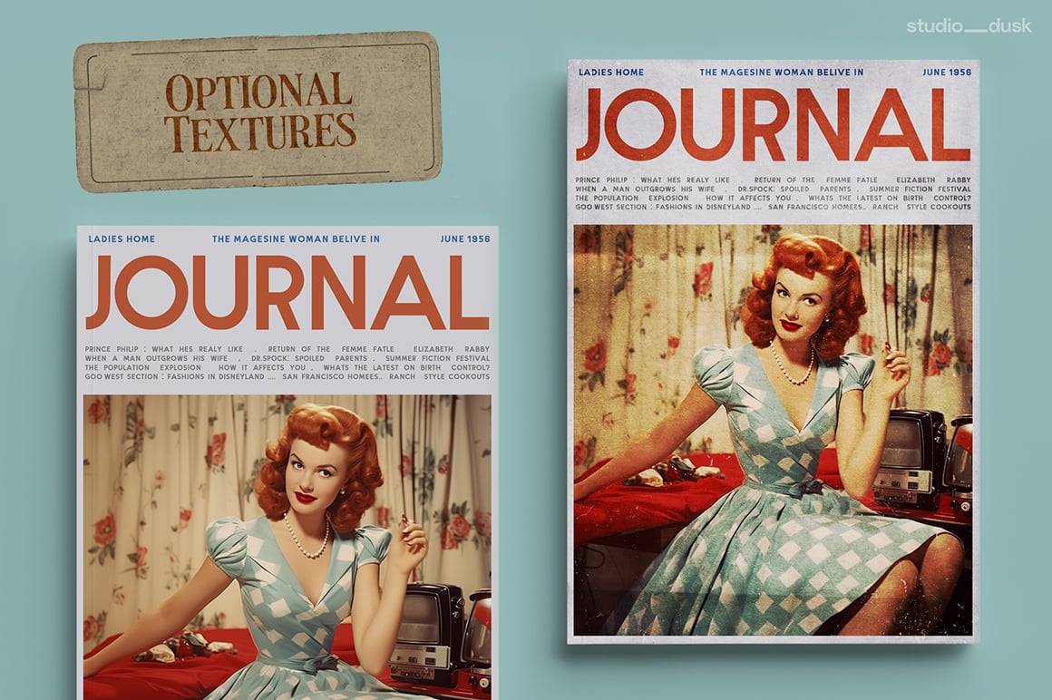 50&#039;s Magazine Cover Templates
