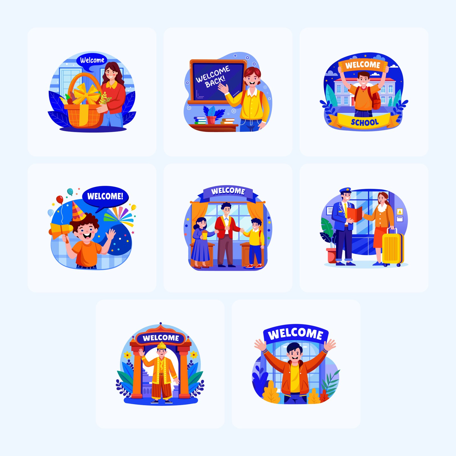 Welcome Illustration Art Set