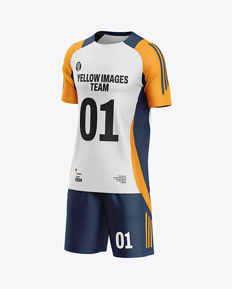 Training Short Sleeve Kit Mockup - Half Side View - Kit mockup psd