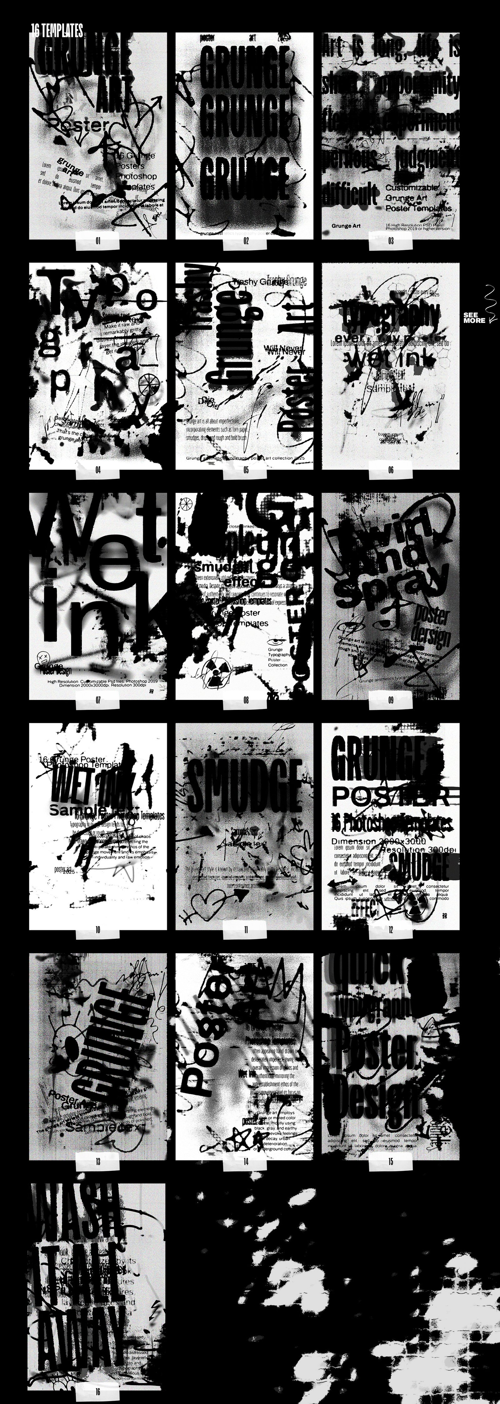 16 Ink Poster PS Templates