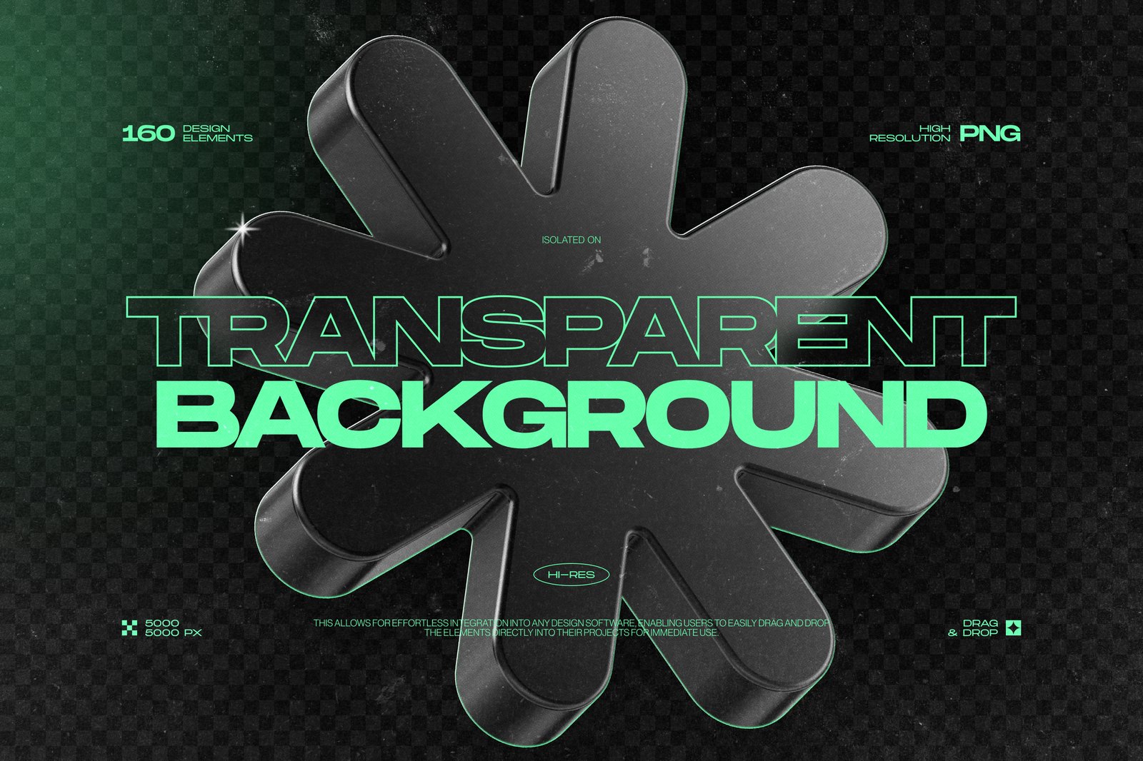 160 Glossy Black 3D Shapes Collection Vol.2