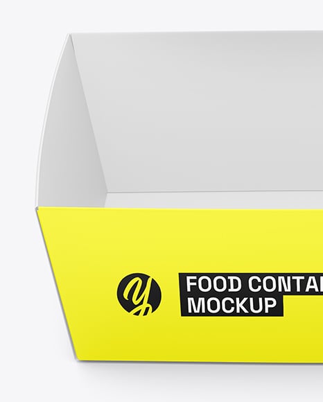 Paper Food Box with Clear Plastic Lid Mockup