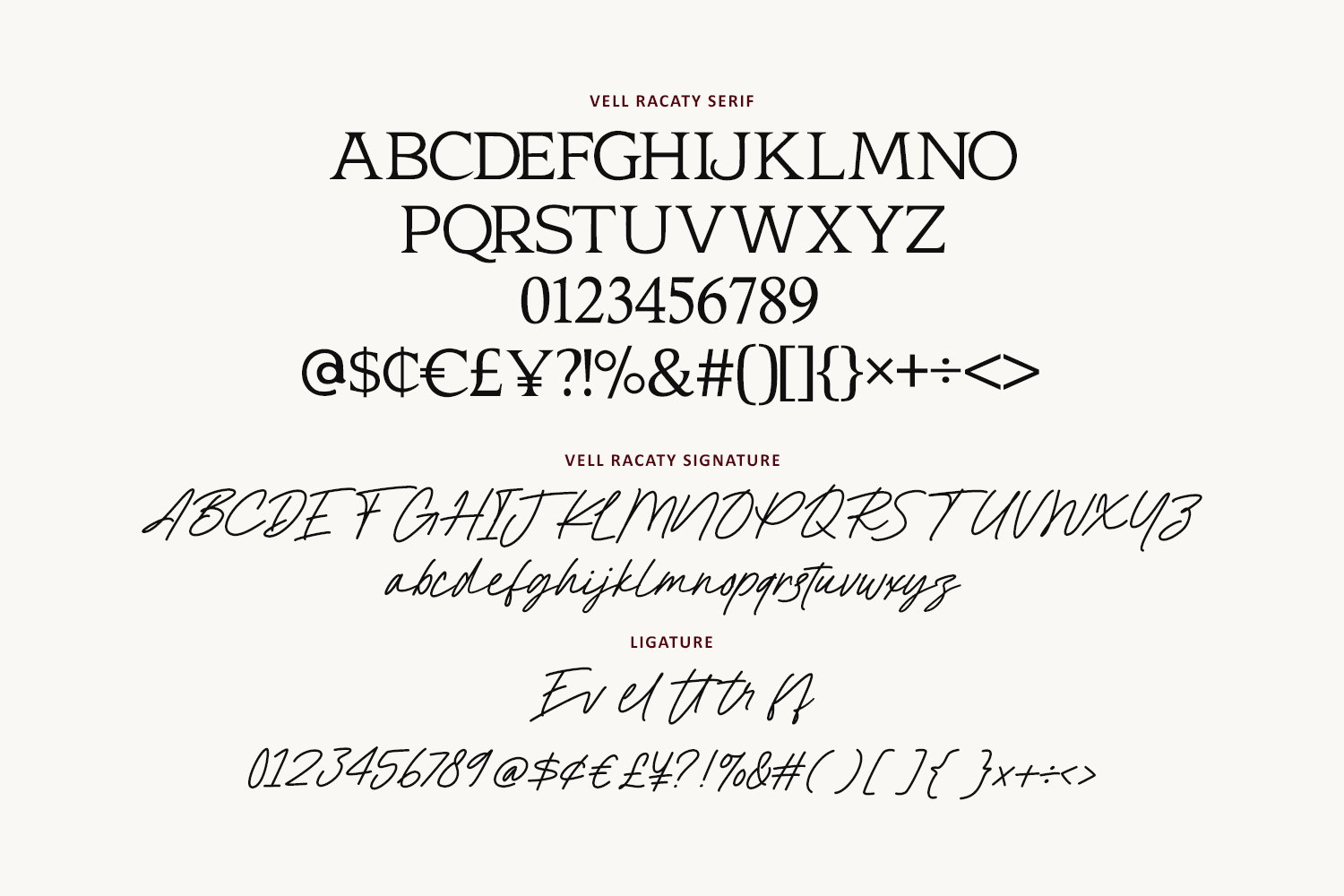 Vell Racaty Classic Luxury Font Duo