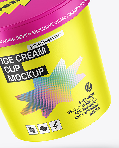 Matte Ice Cream Cup Mockup
