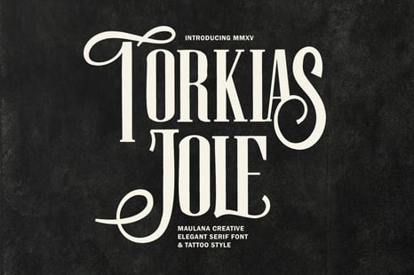 Torkias Jole Elegant Serif Font Tattoo Style - Graphic Design Assets