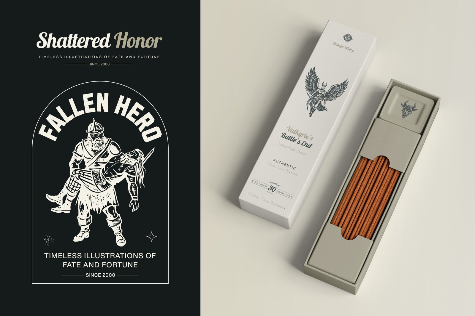 Vintage Viking Art Icon Set